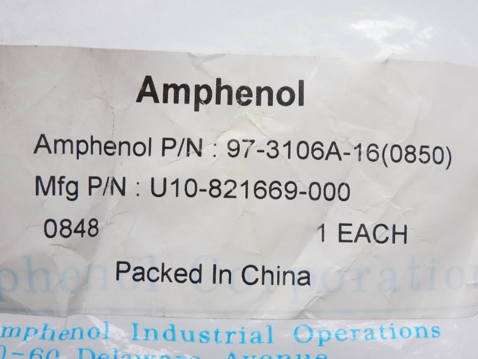 AMPHENOL 97-3106A-16(0850) U10-821669-000 NSMP