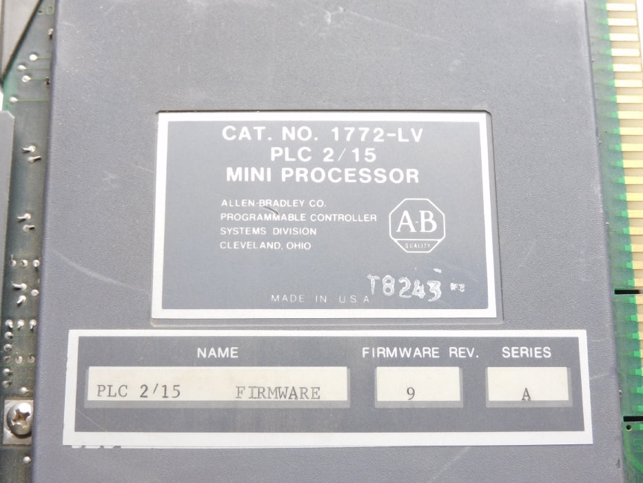 ALLEN BRADLEY 1772-LV SER. A F/W 9 UNMP