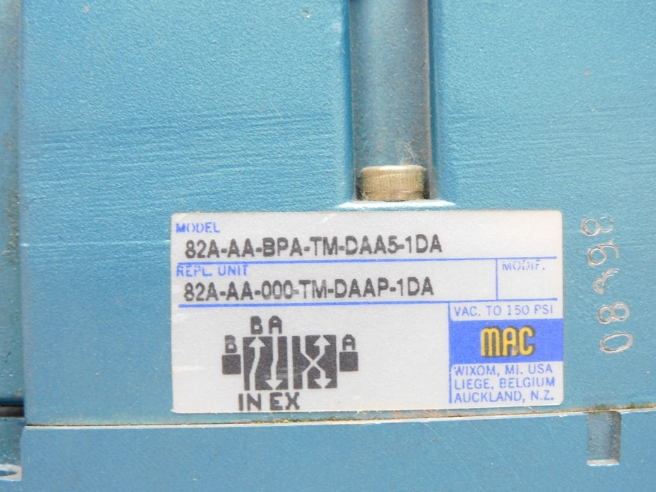 MAC 82A-AA-BPA-TM-DAA5-1DA 110/120V 25-150PSI UNMP