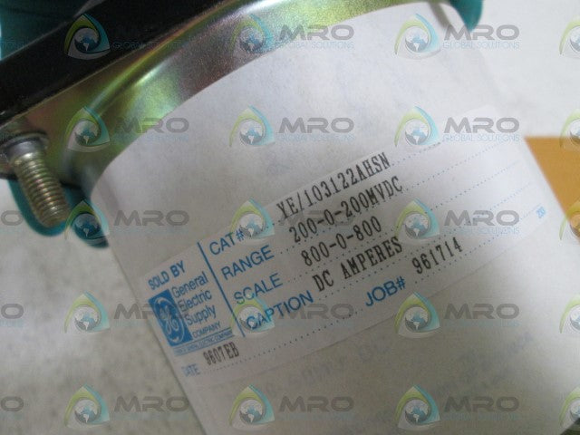 GENERAL ELECTRIC PANEL METER 800-0-800 YE/103122AHSN *NEW NO BOX*