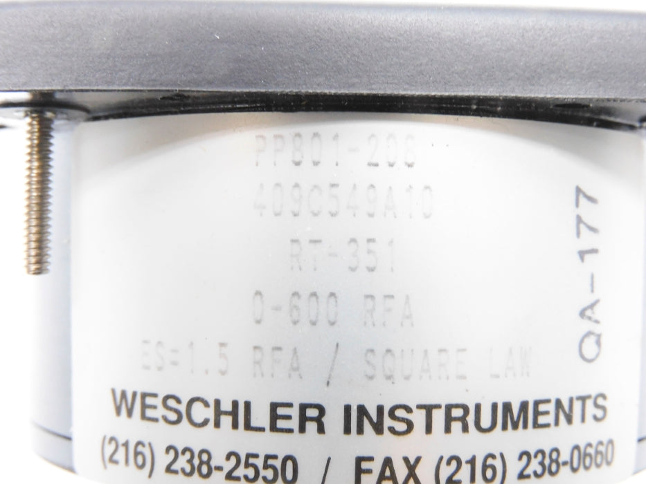 WESCHLER INSTRUMENTS PP801-208 0-600RFA NSNP