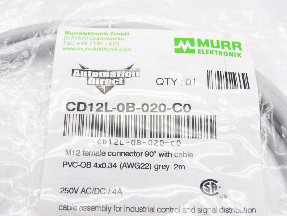 MURR ELETRKONIK CD12L-0B-020-C0 250VAC/DC 4A NSMP