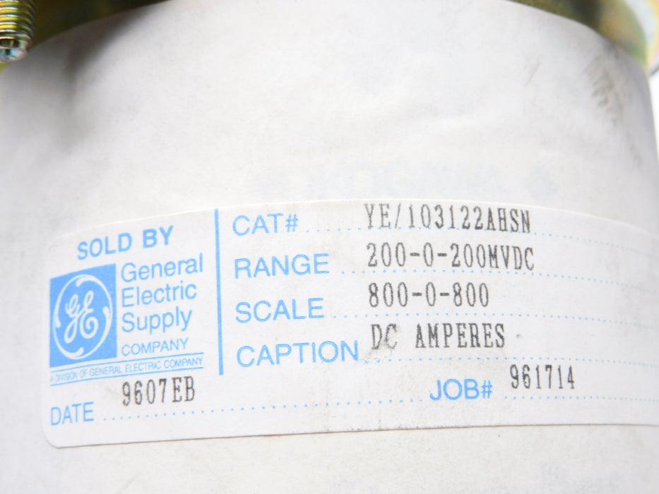 GENERAL ELECTRIC YE/103122AHSN 200-0-200MVDC 800-800DCA NSNP