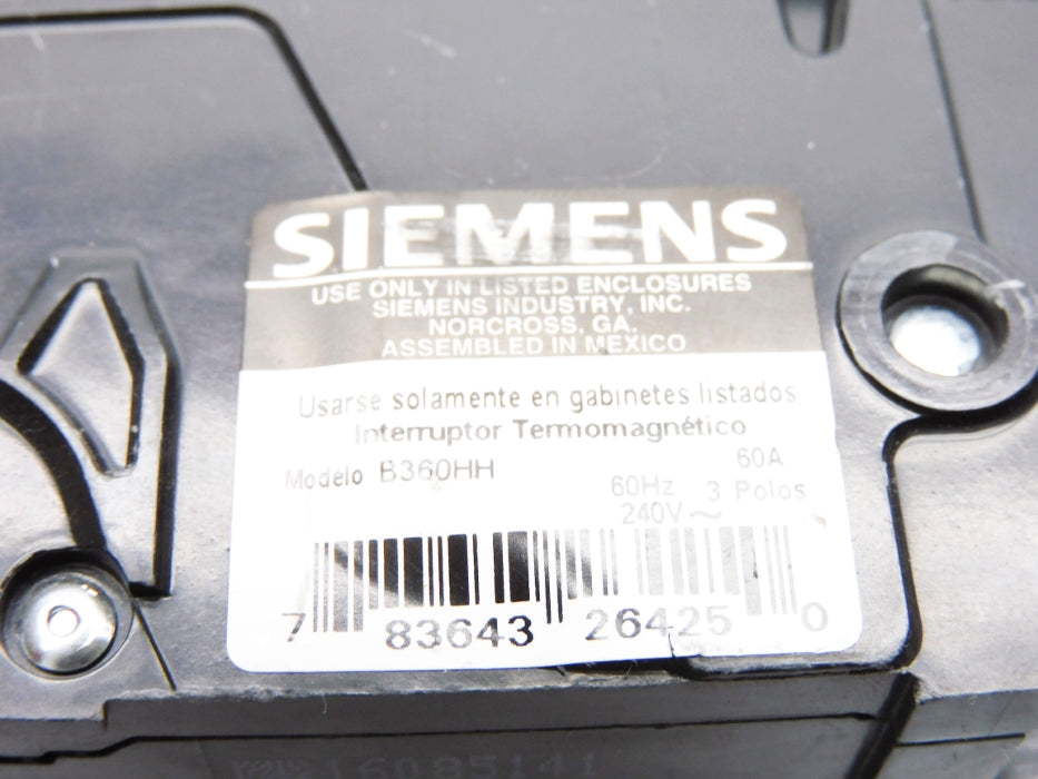 SIEMENS B360HH 60A 240V UNMP