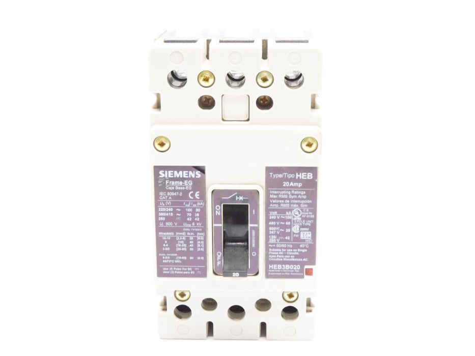 SIEMENS HEB3B020 20A 600/347V UNMP