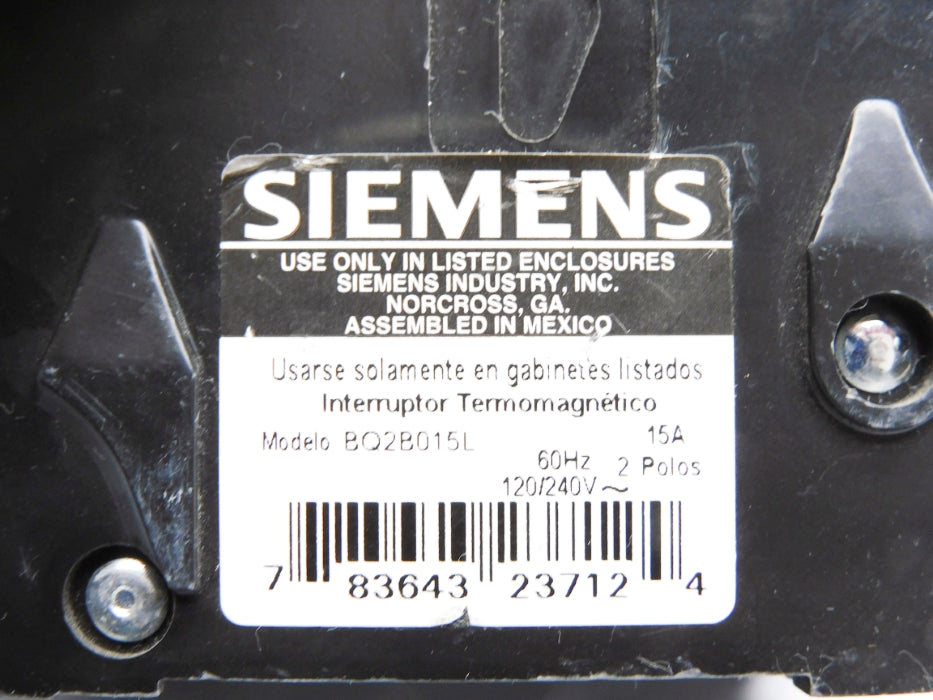 SIEMENS BQ2B015L 15A 120/240V UNMP