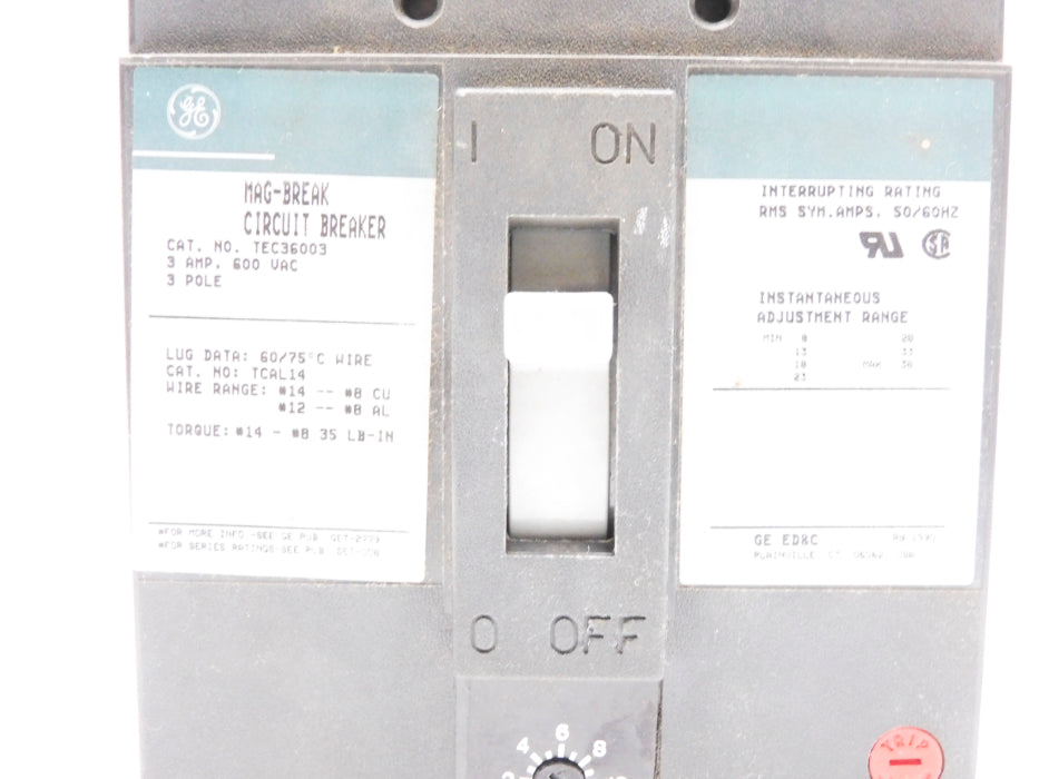 GENERAL ELECTRIC TEC36003 3A 600VAC (GREEN) UNMP