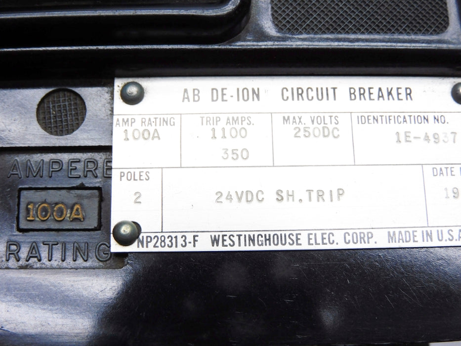 WESTINGHOUSE 1E-4937 NP28313-F 100A 24VDC NSNP
