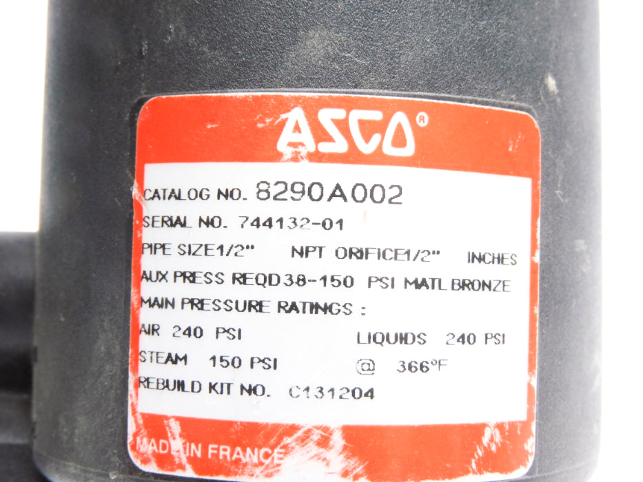 ASCO 8290A002 110/120V 240PSI NSNP