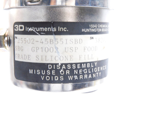 3D INSTRUMENTS 25502-45B55ISBD 0-160PSI NSNP