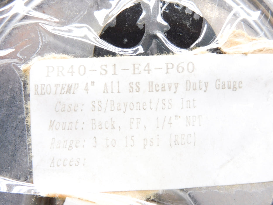 REOTEMP PR40-S1-E4-P60 3-15PSI UNMP