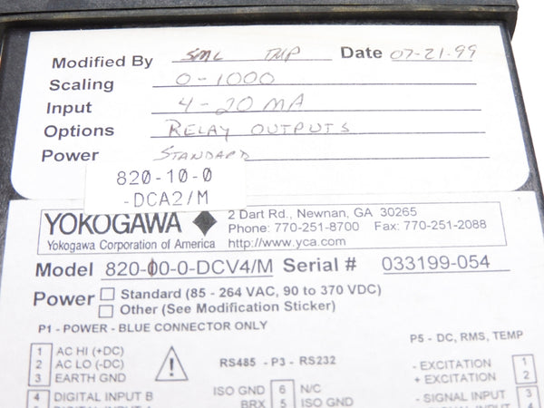YOKOGAWA 820-10-0-DCA2/M NSNP