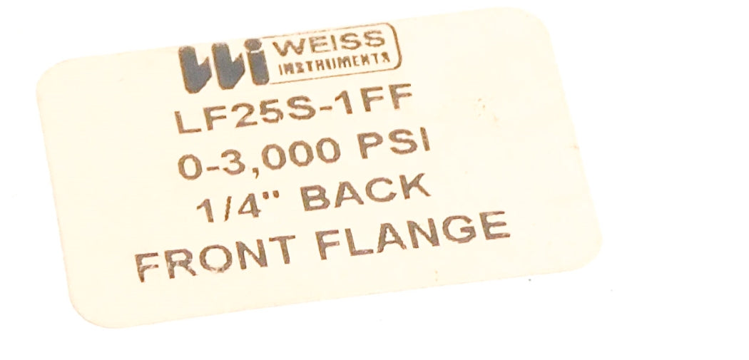 WEISS INSTRUMENTS LF25S-1FF 0-3000PSI NSMP