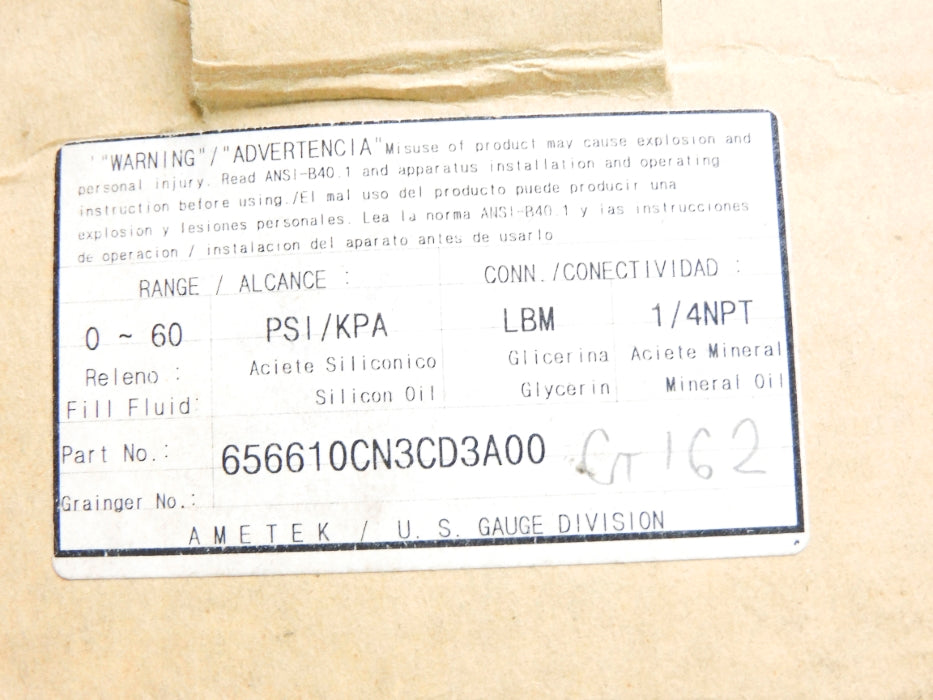 USG AMETEK 656610CN3CD3A00 0-60PSI NSMP
