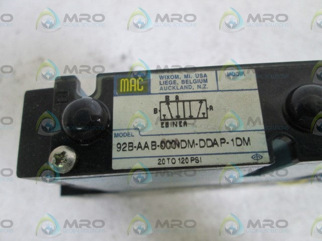 MAC VALVE 92B-AAB-000-DM-DDAP-1DM (AS PICTURED) *USED*