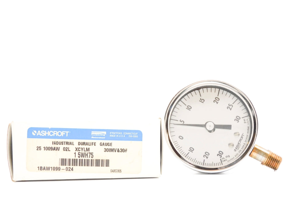 ASHCROFT 251009AW02LXCYLM-30IMV&30# 5WH75 30IMV-30PSI NSMP