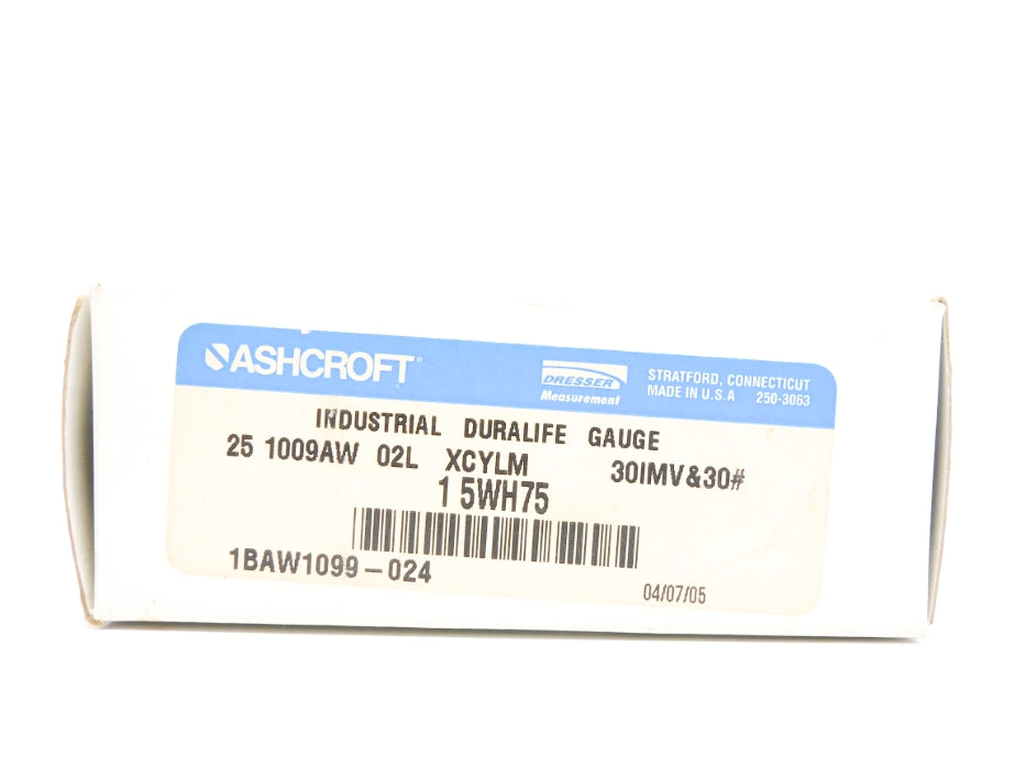ASHCROFT 251009AW02LXCYLM-30IMV&30# 5WH75 30IMV-30PSI NSMP