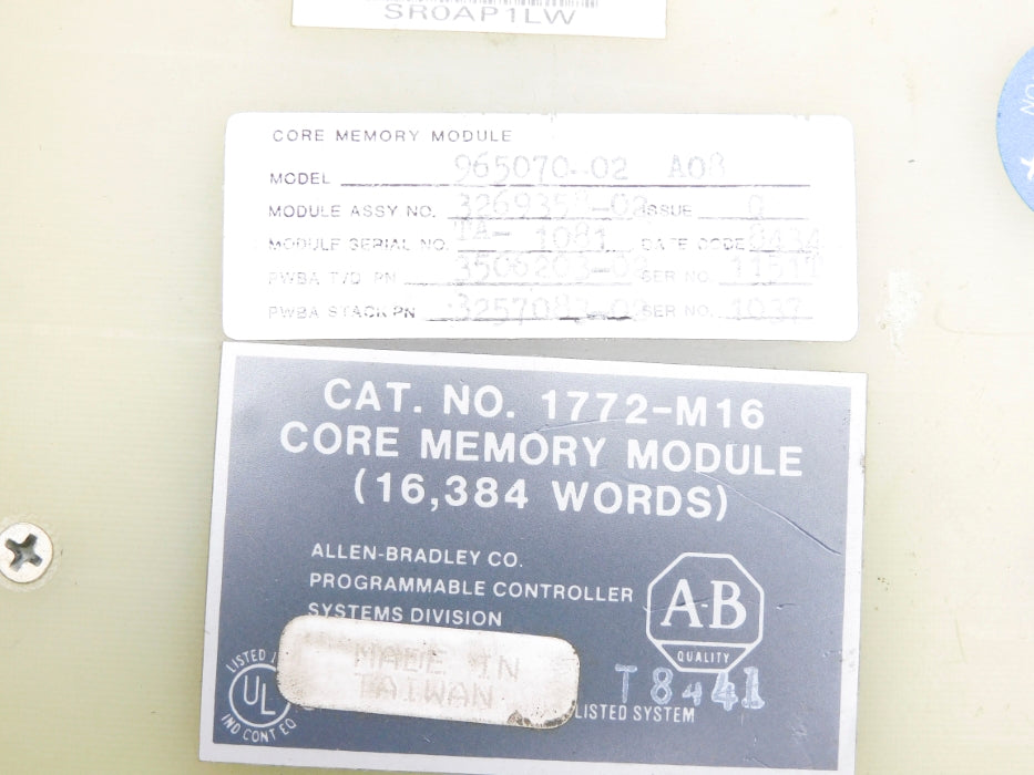 ALLEN BRADLEY 1772-M16 UNMP