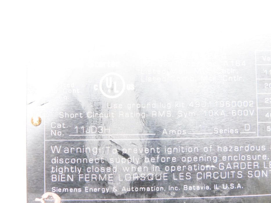SIEMENS 11JD3H SER. D 1A 575V UNMP
