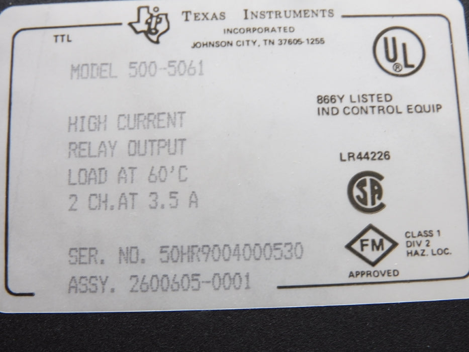 TEXAS INSTRUMENTS 500-5061 UNMP