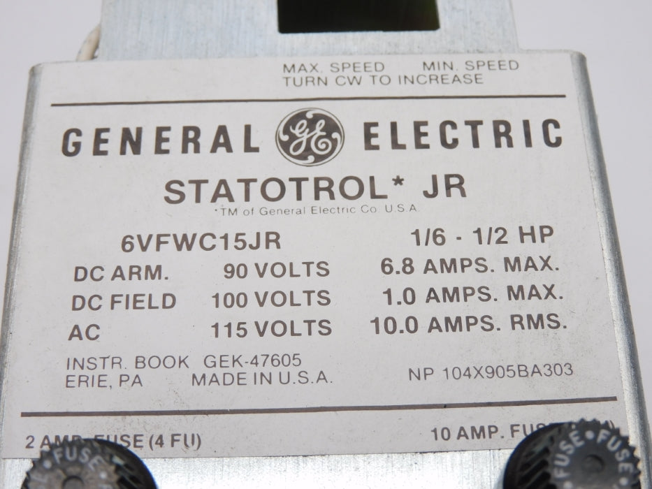 GENERAL ELECTRIC 6VFWC15JR 115VAC 10A NSNP