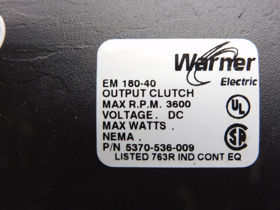 WARNER ELECTRIC 5370-536-009 EM180-40 NSMP