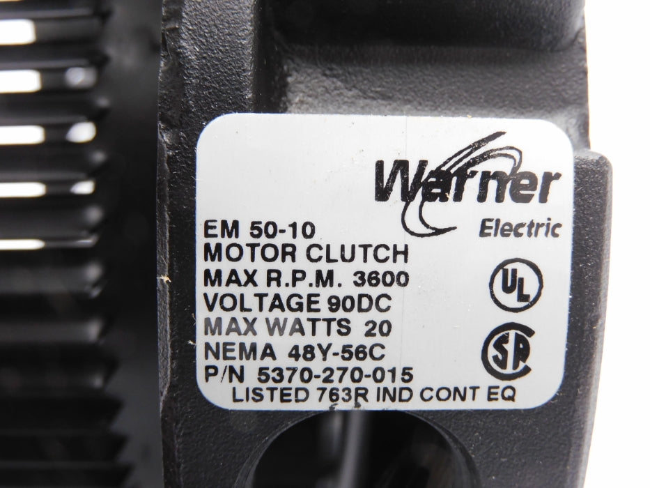 WARNER ELECTRIC EM-50-10 5370-270-015 90VDC NSMP