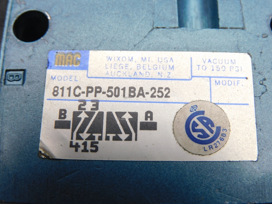 MAC 811C-PP-501BA-252 24VDC 150PSI UNMP