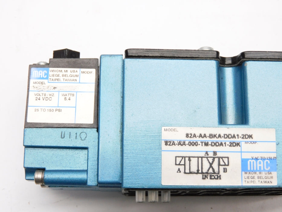 MAC 82A-AA-BKA-DDA1-2DK 24VDC 25-150PSI UNMP