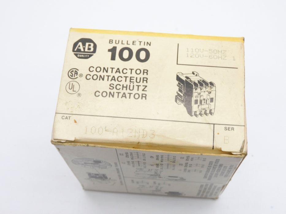 ALLEN BRADLEY 100-A12ND3 SER. B 120/110V (BK/YL) NSMP