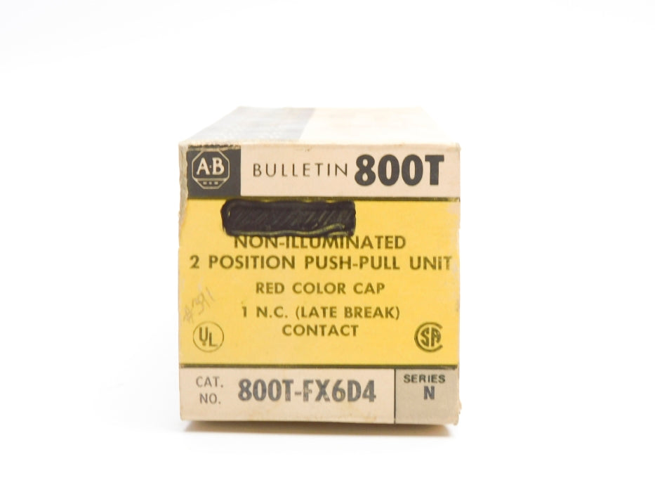ALLEN BRADLEY 800T-FX6D4 SER. N (AS PICTURED) (BK/YL) NSMP