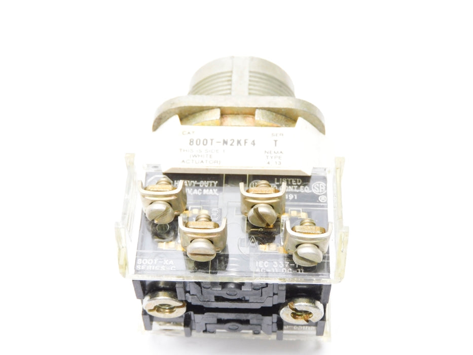 ALLEN BRADLEY 800T-N2KF4B SER. T (AS PICTURED) (BK/YL) NSMP