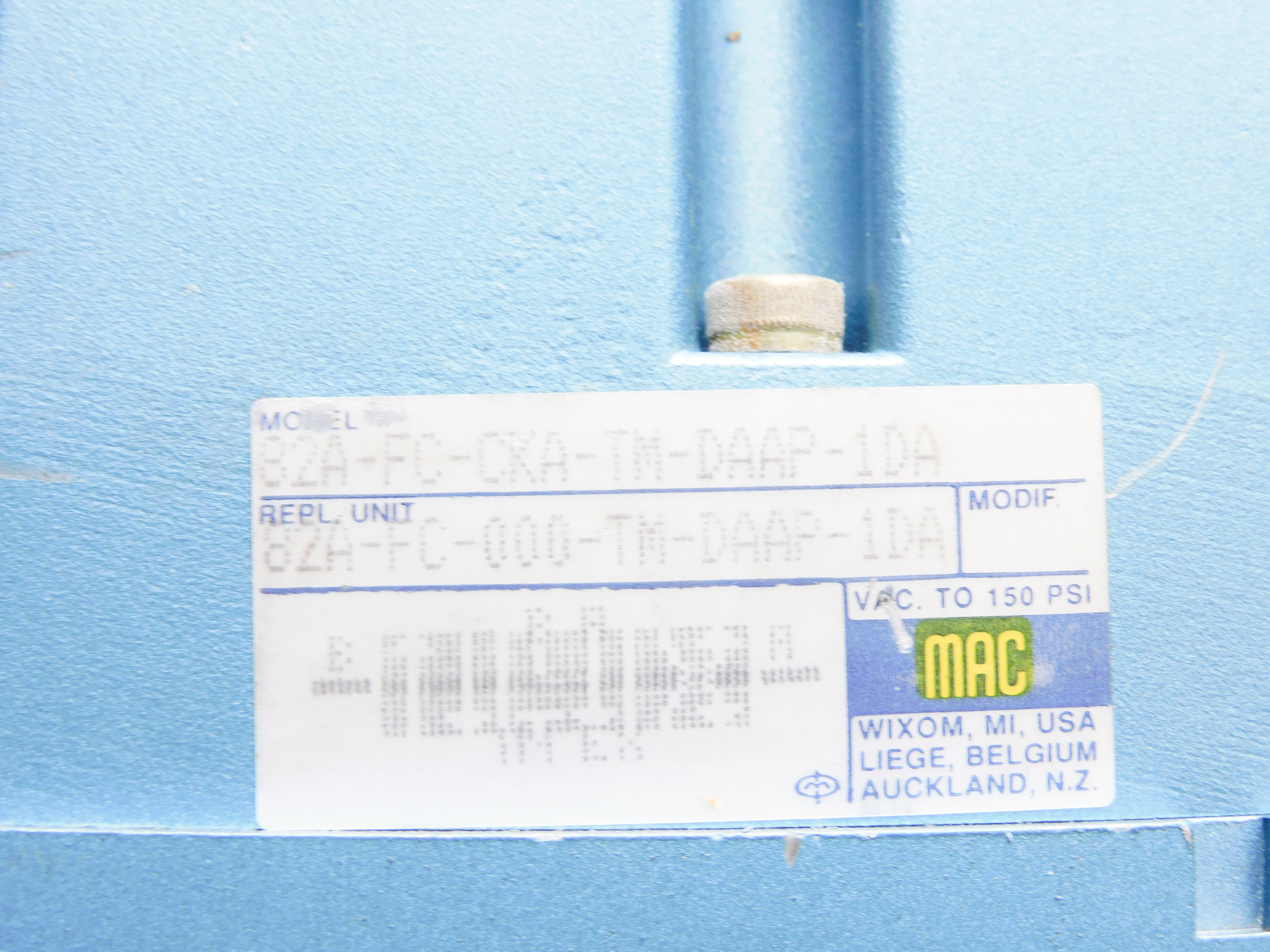 MAC 82A-FC-CKA-TM-DAAP-1DA 110/120V 25-150PSI NSNP