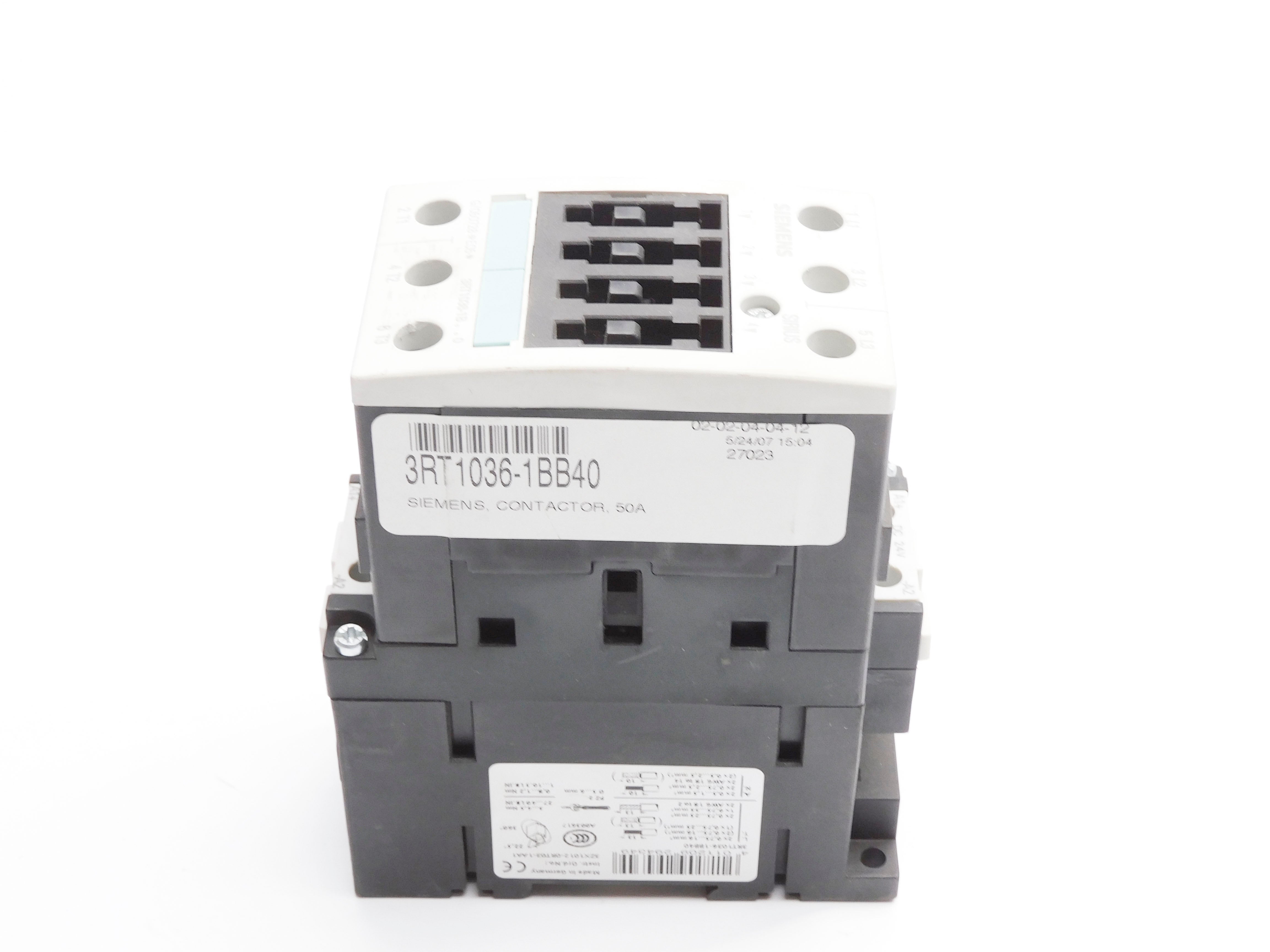 SIEMENS 3RT1036-1BB40 24VDC (AS PICTURED) NSNP