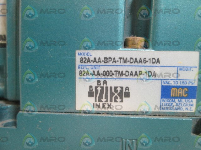 MAC VALVE 82A-AA-BPA-TM-DAA6-1DA *USED*