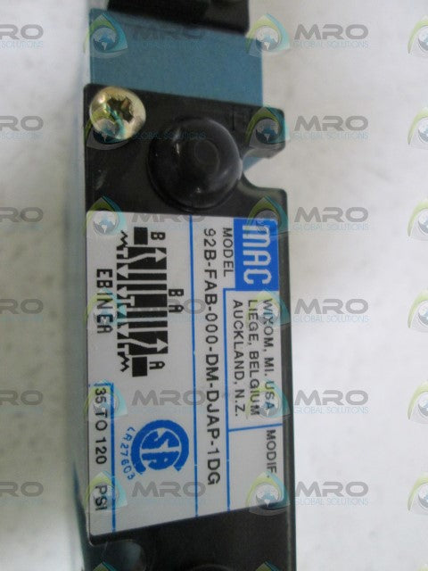 MAC VALVE 92B-FAB-000-DM-DJAP-1DG *NEW NO BOX*