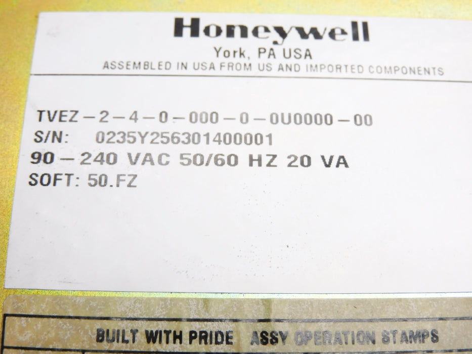 HONEYWELL TVEZ-2-4-0-000-0-0U0000-00 UNMP