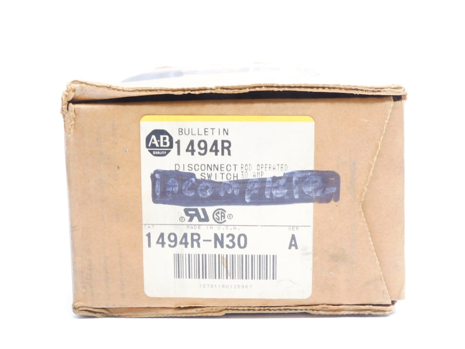 ALLEN BRADLEY 1494R-N30 SER. A (BR/YL) NSMP