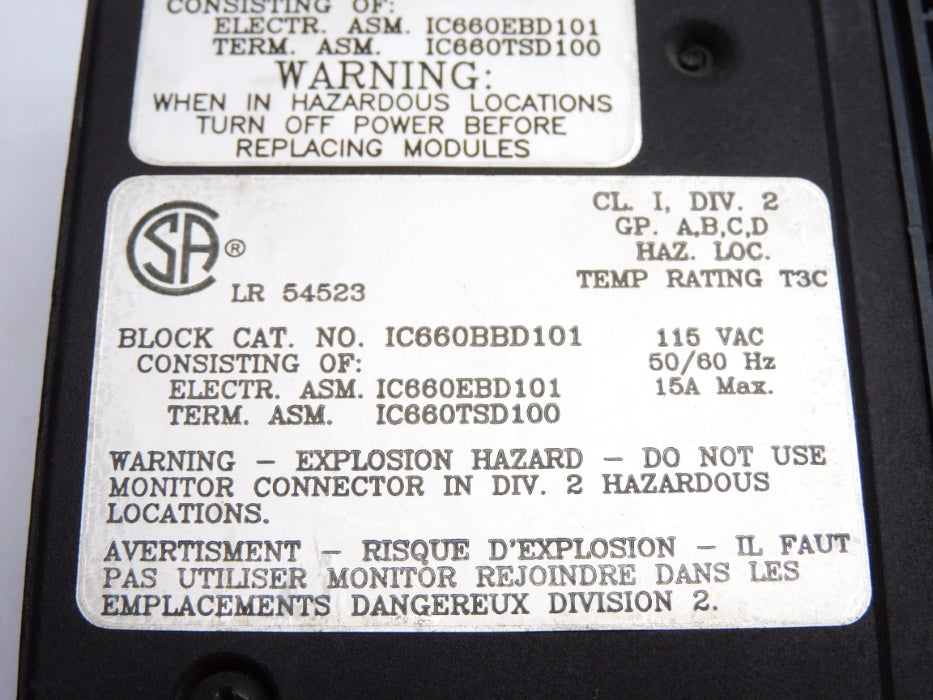 FANUC IC660BBD101 115V UNMP