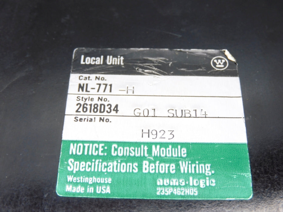 WESTINGHOUSE NL-771-H 2618D34G01 SUB14 REMAN