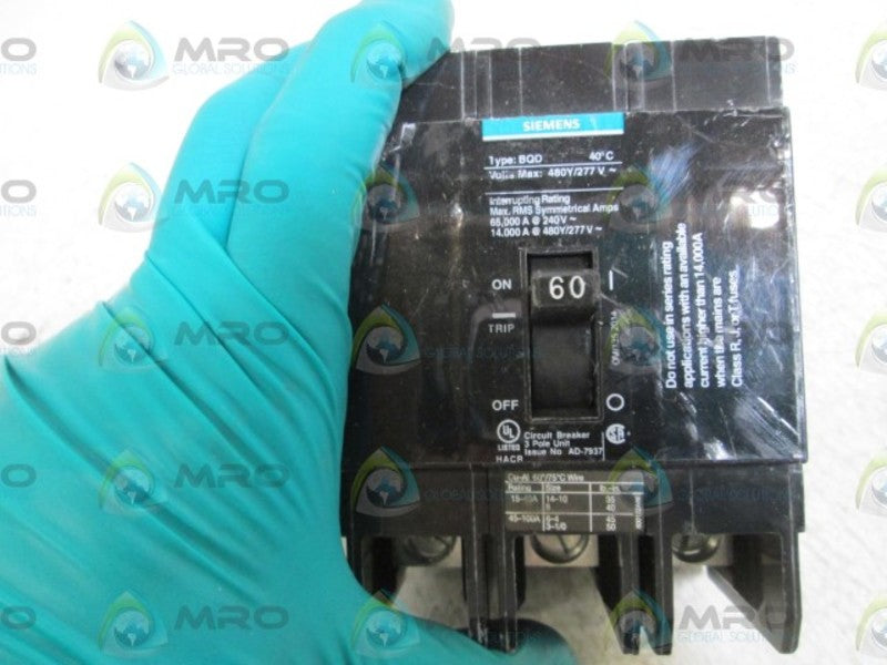 SIEMENS CIRCUIT BREAKER 60A BQD360BP *NEW NO BOX*