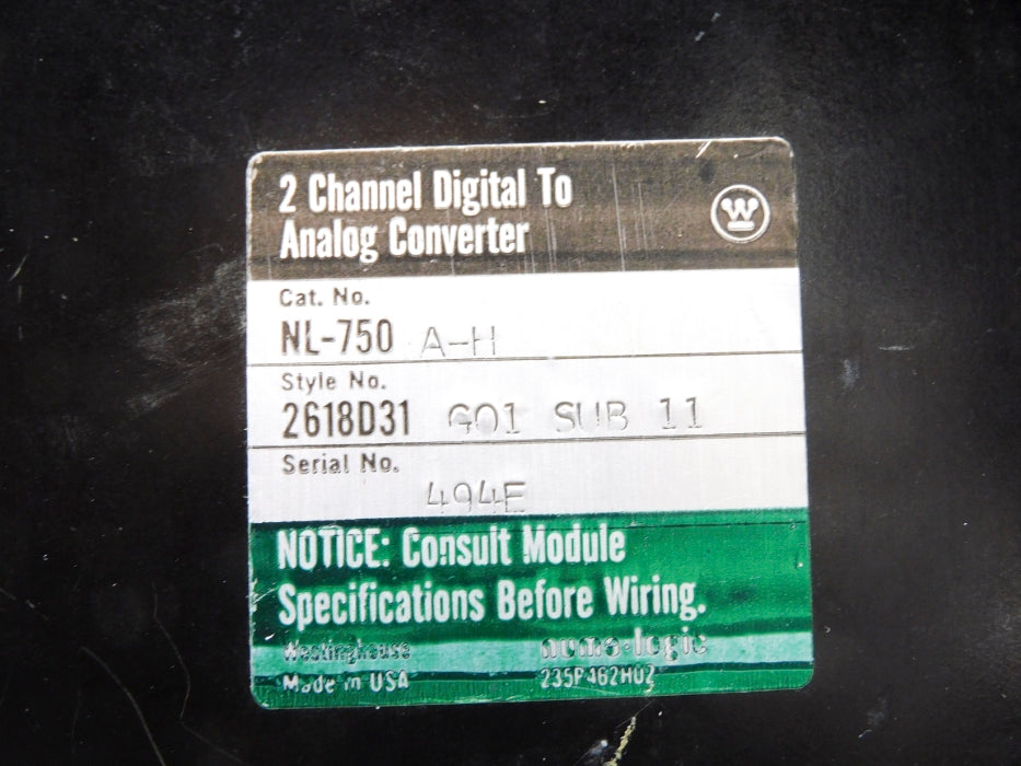 WESTINGHOUSE NL-750A-H 2618D31G01 SUB11 UNMP