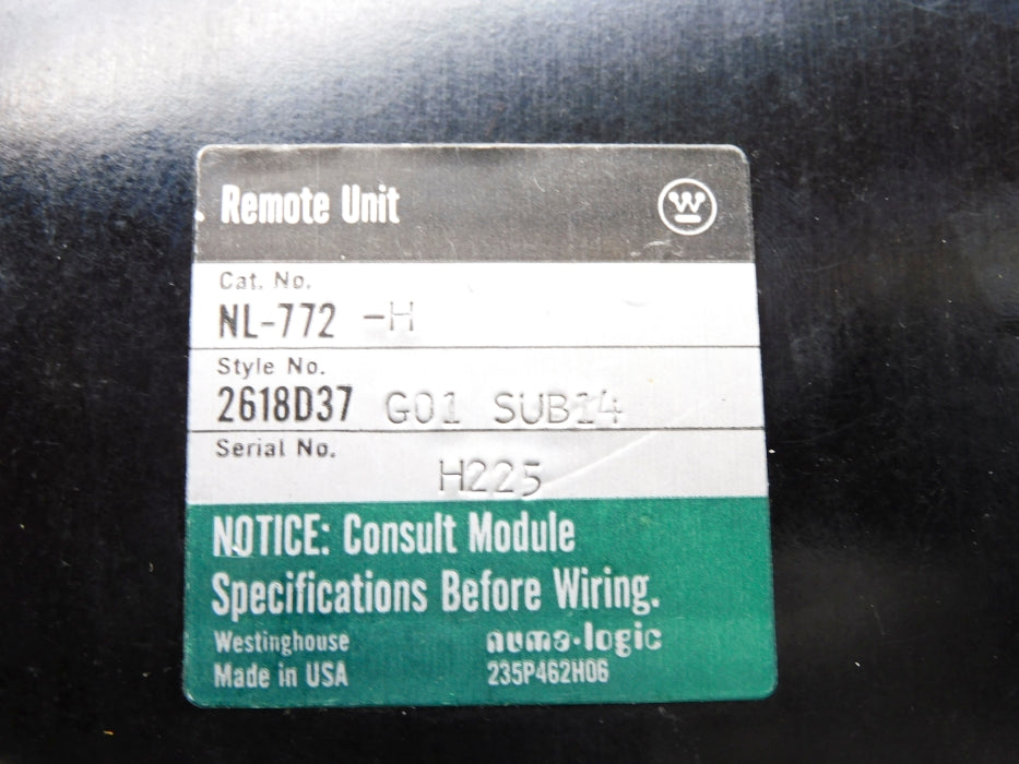 WESTINGHOUSE NL-772-H 2618D37G01 SUB14 REMAN