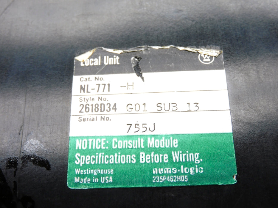 WESTINGHOUSE NL-771-H 2618D34G01 SUB13 REMAN