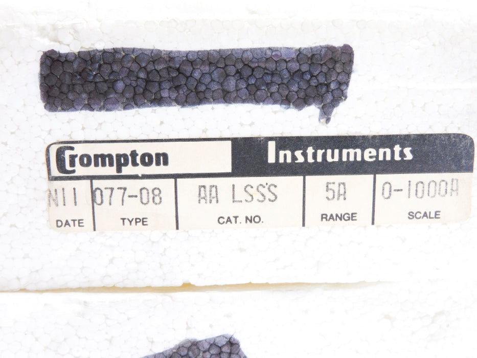 CROMPTON INSTRUMENTS 077-08AALSSS 0-1000ACA NSMP