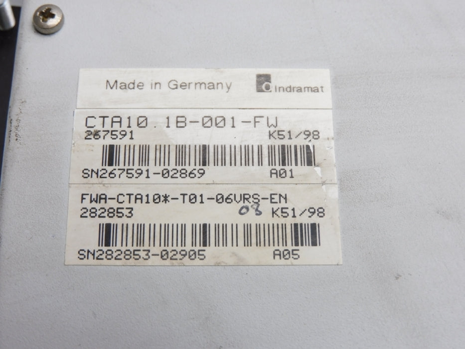 INDRAMAT CTA1.0B-001-FW FWA-CTA10*-T01-06VRS-EN UNMP