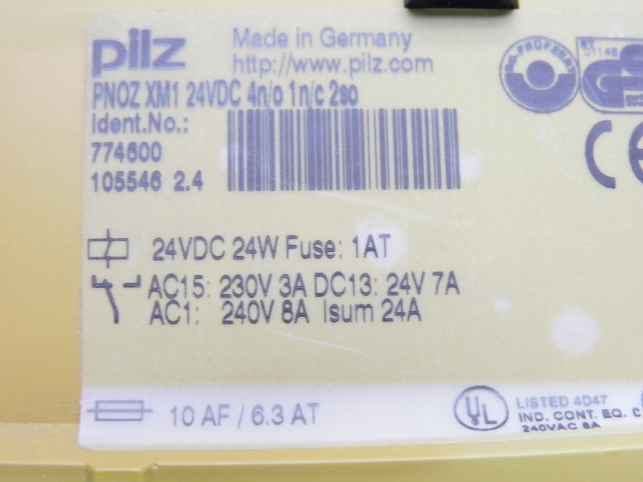 PILZ PNOZXM124VDC4N/O1N/C2SO 774600 24VDC NSMP