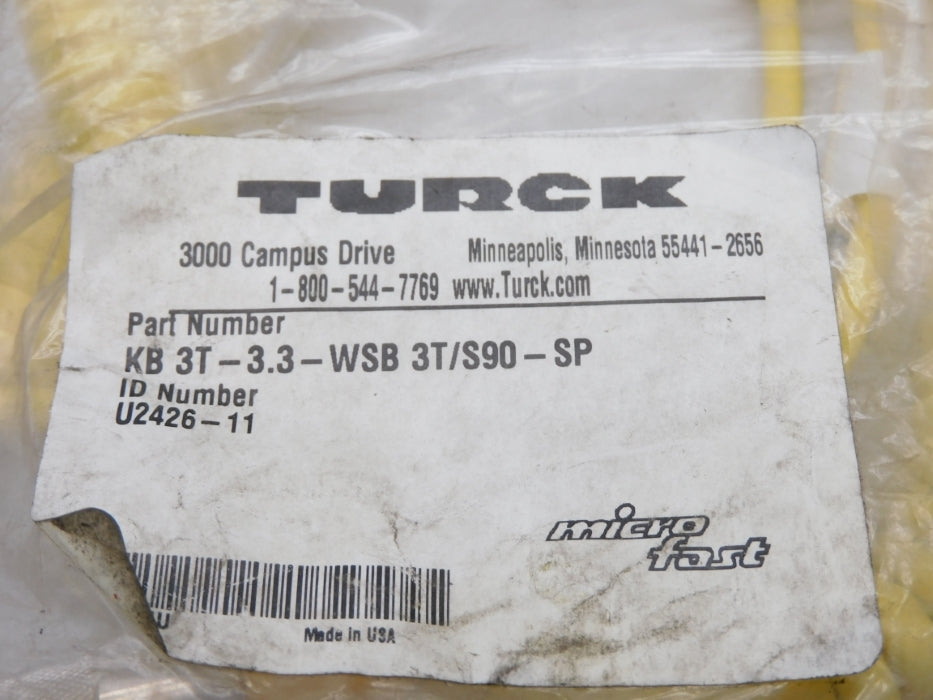 TURCK KB3T-3.3-WSB3T/S90-SP U2426-11 NSMP