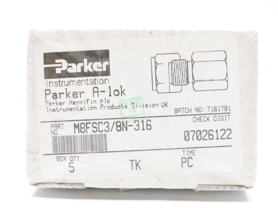 PARKER M8FSC3/8N-316 (PKG OF 5) NSFS