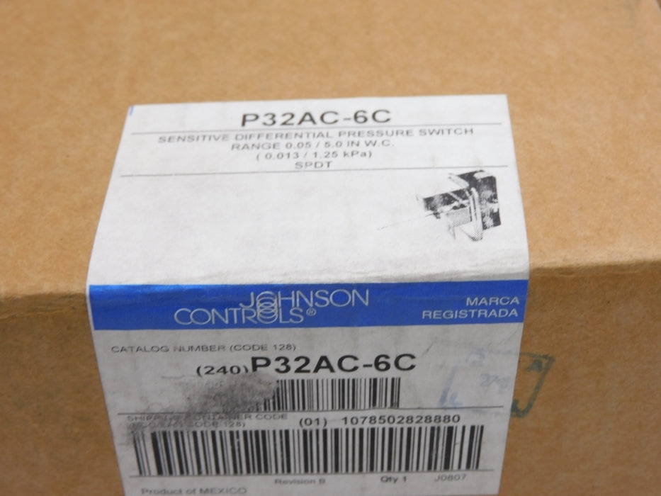 JOHNSON CONTROLS P32AC-6C 0.05/5.0"W.C. NSMP